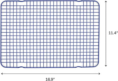 Great Jones Big Chill Wire Cooling Rack (Blueberry) – 16.25" × 11.25" Heavy-Weight Aluminized Steel,Nonstick Baking Rack – Oven Safe 450 °F, Bacon & Cookie Cooling Rack – Fits Half Sheet Pans