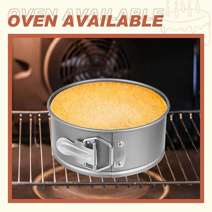 4 Pcs 4 Inch Non Stick Springform Pan with Removable Bottom Carbon Steel Round Springform Cheesecake Pan with Stainless Steel Spring Buckles for Baking Kitchens Restaurant(Gray)