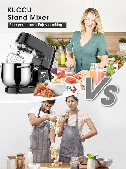 Stand Mixer, 9.5 Qt 660W, 6-Speed Tilt-Head Food Dough Mixer, Electric Kitchen Mixer with Dough Hook, Flat Beater & Wire Whisk, Mixing Bowl (9.5-QT, Black)