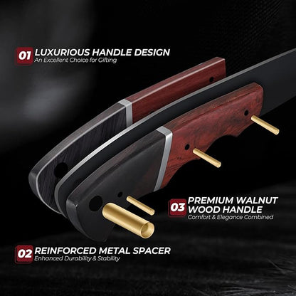 Kitchen Utility Knife From Japan - Small Chef Knife 5 Inch Forged from a Single Piece of High Carbon ATS-34 Steel, Full-Tang Paring Knife with Walnut Handle for Fruit and Vegetable, Ideal Gift
