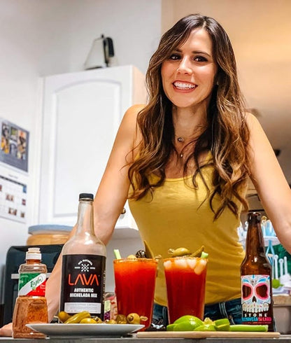 LAVA All Natural Authentic Michelada Mix Craft Cocktail Mixer, Made with Real Tomatoes, Ancho Chile Peppers, Tamarind, No Junk Ingredients, Vegan, 1-Liter (33.8oz) Glass Bottle, Ready to Use