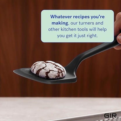GIR Get It Right Silicone Spatula Turner - Heat-Resistant up to 425°F - Nonstick Pancake Flipper, Egg & Kitchen Tool - Mini 11 Inch - Black Silicone Spatula for Cooking