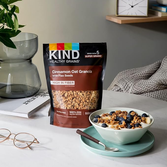 KIND Healthy Grains Clusters, Cinnamon Granola, Healthy Snacks, Gluten Free, 3 Count