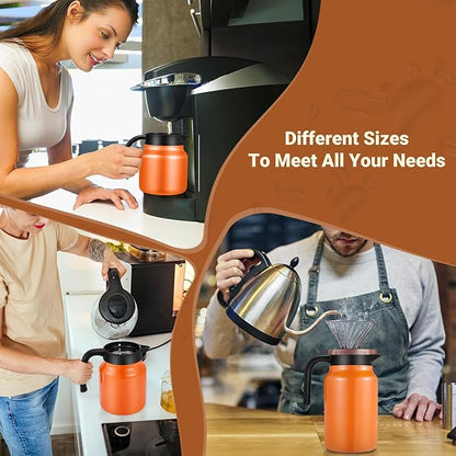51Oz Thermal Coffee Carafes For Keeping Hot/Cold, Stainless Steel Coffee Carafe, Dustproof Insulated Water Carafe for Party/Home,Orange