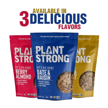 Rip's Big Bowl - PLANTSTRONG Berry Almond Cereal (6-Pack) Non-GMO Whole-Grain Plant-Based Oil Free Pack of 6 x 14oz Bags