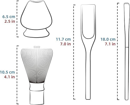 TEANAGOO MA-01 Japanese Matcha Ceremony Accessory, Matcha Whisk (Chasen), Traditional Scoop (Chashaku), Tea Spoon, Whisk Holder, The Perfect Set to Prepare a Traditional Cup of Matcha.…