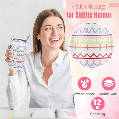 Geiserailie Hidden Message Tumbler Coffee Travel Insulated Mug Skinny Tumbler with Lid and Straw Gift Cup for Bestie Friend Coworker(12 oz)