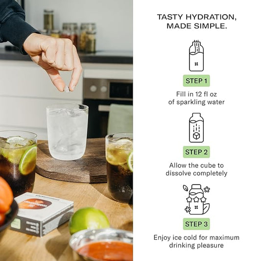 Waterdrop Microdrink Hydration Cubes Variety Pack, Cola & Pomegranate Flavors, Zero Sugar Vitamin Drink Mix with Kola Nut, Goji Berry, Green Coffee, Vitamins C, B1, B3, B5, B6, 24 Count