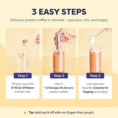 Tiramisu Protein Iced Coffee - Premium Whey Protein & Instant Iced Coffees - 100% Natural Cold Brew Coffee - Zero Artificial Flavors & Sweeteners, 80 mg Caffeine Per Serving, 0g of Sugar, 20 Servings