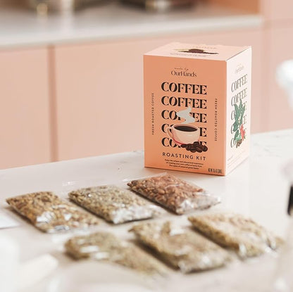 Coffee Roasting Kit by OurHands - Learn to Roast Green Coffee at Home with Your Oven - Includes 6 Varieties of Unroasted Coffee, Detailed Instructions and Coffee Roasting Tools