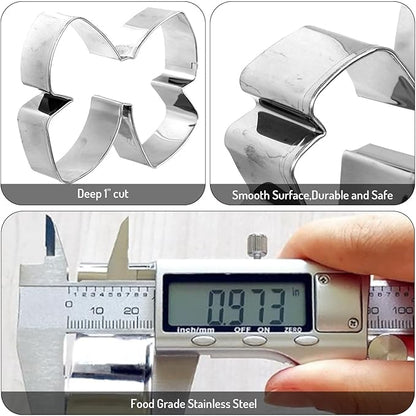 6Pcs Bowknot Cookie Cutters Coquette Bow Shape Cookie Cutting Molds Biscuit Cutters for Women Birthday Wedding Baby Shower DIY Craft Baking Supplies