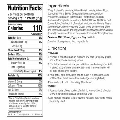 Wonderslim Protein Pancake & Waffle Mix, Chocolate Chip, Low Sugar & Low Calorie (7ct)