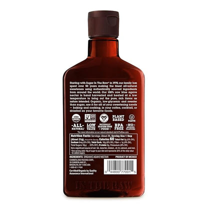 Organic Agave In The Raw Agave Nectar, 18.5 oz., Made With Organic Blue Agave From Mexico, USDA Organic, Non-GMO Project Verified, Kosher Vegan and Low Glycemic Index