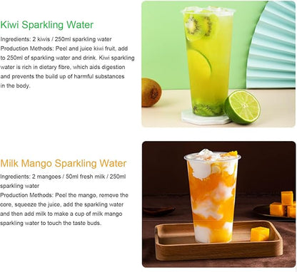 MAVIS LAVEN Portable Soda Maker, 1L Sparkling Water Machine Carbonated Drink Maker for Home Bar Outdoor with Aluminum Soda Siphon Easy to Carry