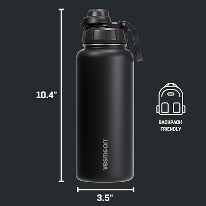 Vessence Tea Infuser Bottle - 32 Oz Insulated Loose Leaf & Fruit Infuser Bottle | Leak Proof with FlowSip Lid