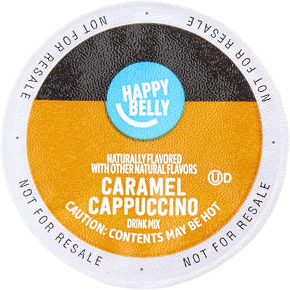 Amazon Brand - Happy Belly Cappuccino Coffee Pods Compatible with K-Cup Brewers, Caramel Flavored, 24 Count (Pack of 2)