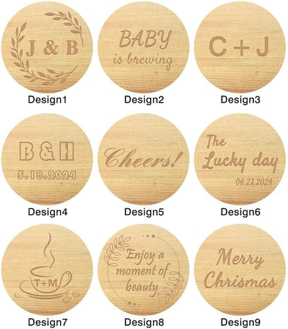 Generic 100-500 PCS Personalized Wooden Drink Stirrers, Custom Disposable Coffee Stir Sticks with Round Ends, Favor Decor for Wedding/Party/Business/Gift, Coffee Stirrer or Cupcake Picks
