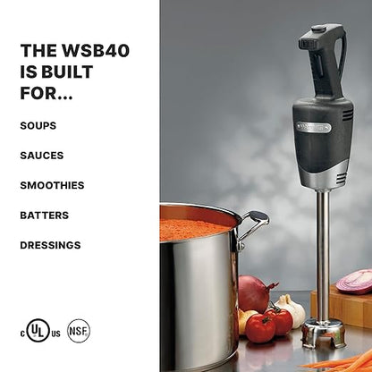 Waring (WSB40) 10" Medium-Duty Quik Stik Plus Immersion Blender,Black/Silver