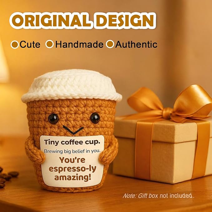 Coffee Gifts for Women Coffee Lovers, Positive Animals Espresso Themed Brithday Presents, Office Desk Decor Inspirational Motivational Encouragement Gift