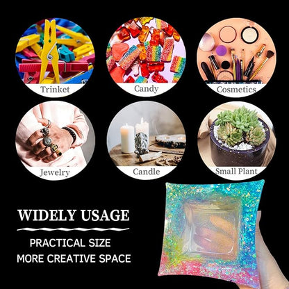 2PCS Irregular Flower Pot Silicone Mold Silicone Planter Mold Epoxy Resin Casting Mold Geometric Square Container Concrete Cement Mould for Storage DIY Art Craft Decoration