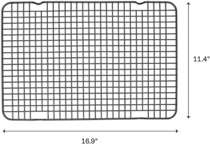 Great Jones Big Chill Wire Cooling Rack (Pepper) – 16.25" × 11.25" Heavy-Weight Aluminized Steel,Nonstick Baking Rack – Oven Safe 450 °F, Bacon & Cookie Cooling Rack – Fits Half Sheet Pans