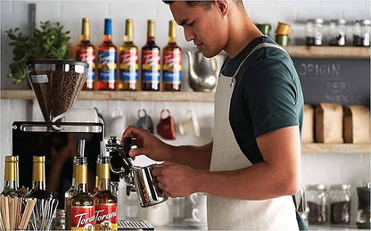 2 Syrup Pump Dispenser Bundle with Torani Coffee Syrup, Vanilla & Caramel Flavors, 25.4 oz Bottles