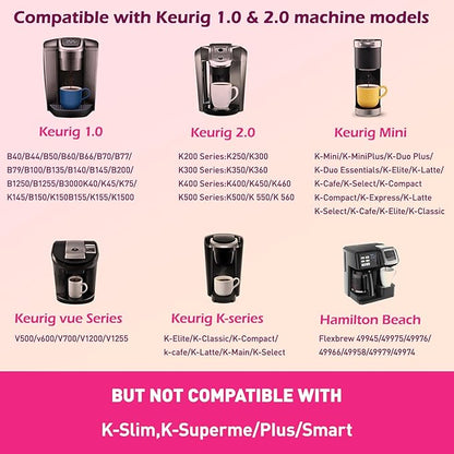 Reusable K Cups for K eurig, Universal Stainless Steel K Cup Reusable Coffee Pods Compatible for K eurig 1.0 & 2.0 Coffee Makers,Eco-Friendly, BPA-Free (2 Pack)