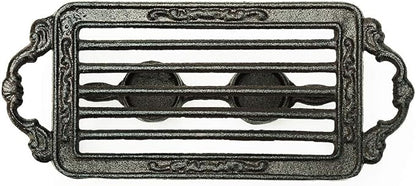Sungmor Heavy Duty Cast Iron Teapot Dish Warmer Stable Holder for Tealight Stand | Tealight Warmer Decorative Stove for Villa Yard Balcony-Rectangle