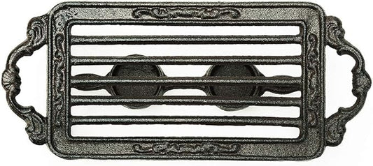Sungmor Heavy Duty Cast Iron Teapot Dish Warmer Stable Holder for Tealight Stand | Tealight Warmer Decorative Stove for Villa Yard Balcony-Rectangle