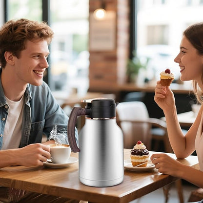 54oz Thermal Coffee Carafe, Stainless Steel Insulated Vacuum Carafe, Carafes for Keeping Hot, for Hot Water, Tea, Cold Drinks (Silver)