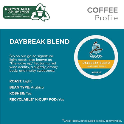 Caribou Coffee Single Serve Keurig K-Cup Pod Variety Pack, Light, Medium, and Dark Roast Coffees, 40-Count Box(Pack of 1)