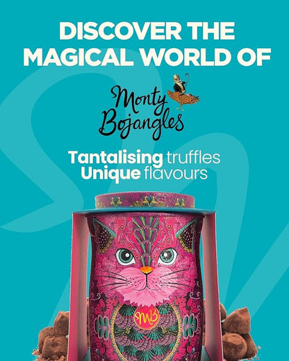 Monty Bojangles Cosmic Blink Cocoa Dusted Chocolate Truffles Cat Tin (4.7oz - Cookie Moon) Flavoured Luxury Chocolatey Truffles - Collectable Cat Tin, Chocolate Gift Box With Bespoke Design