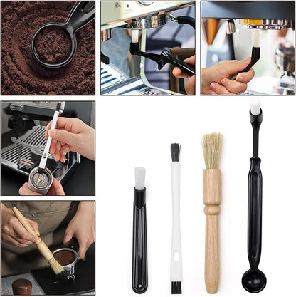 4 PCS Coffee Machine Brush Cleaner Nylon Espresso Grinders Dusting Professional Barista Multifunction Cleaning Tools Accessories