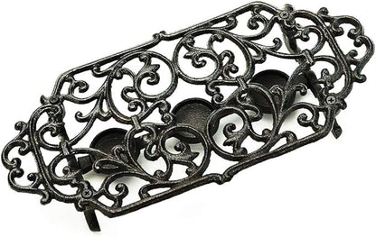 Sungmor Heavy Duty Cast Iron Teapot Dish Warmer Stable Holder for Tealight Stand | Tealight Warmer Decorative Stove for Villa Yard Balcony-Flower Shape