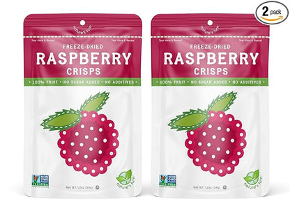 Nature’s Turn Freeze-Dried Fruit Snacks, Raspberry Crisps, Pack of 2 (1.2 oz Each)