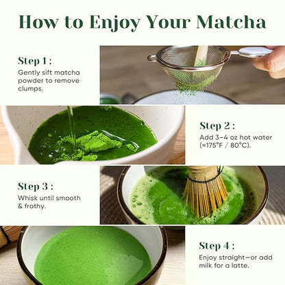 Venture Pal 100% Pure Premium Ceremonial Grade Matcha Powder, First Harvest Green Tea Powder - First Harvest, Vegan, Gluten-Free, No Additives, (30g/1.06oz）