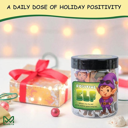 Positive Christmas Elf Jar – 60 Funny Emotional Support Jar, for Kids, Tweens, Teens, Women, Coworkers, Teachers, Sisters, Friends – Christmas Stocking Stuffer for Teens, Tweens, Kids