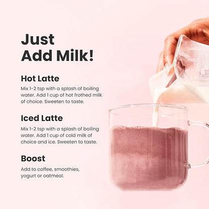 Blume Organic Rose London Fog Earl Grey Tea | Decaf Black Tea, Rose Petal Powder, Vanilla, Tart Cherry, and Bergamot | Plant Based Superfood Latte | Vegan Gluten Free Drink | 25 Servings