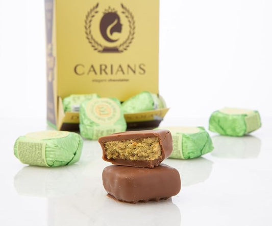 CARIANS One Bite Size Dubai Chocolate, 10 Pcs. Individually Wrapped Chocolate, Candy with Pistachio and Kataifi, Great for Gift Giving, Anniversary, Thanksgiving, Christmas