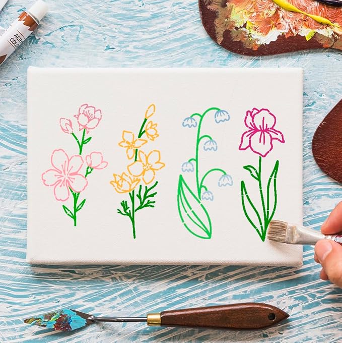 Flower Stencils for Painting on Walls Flower Stencil Floral Stencil for Painting on Wood Canvas DIY Crafts Decor
