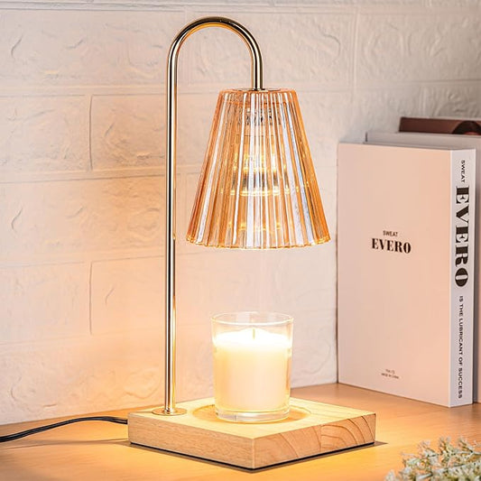 Candle Warmer Lamp with Timer, Vintage Amber Nightstand Candle Warming Lamp for Home Room Decor, Dimmable Wax Warmer for Jar Candles, Wedding Registry Gifts for Women Couples 2025