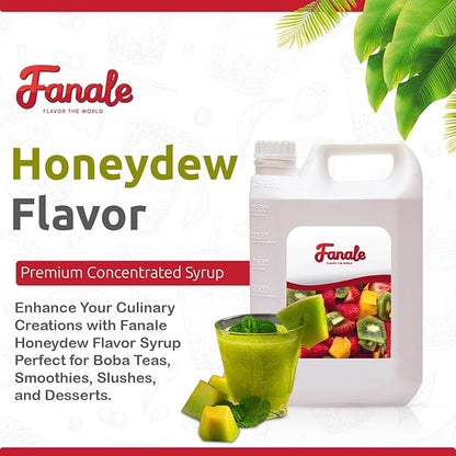 Fanale Premium Flavoring Concentrated Syrup for Bubble Tea 11 lb | Honeydew Flavor Syrup | for Boba Tea, Smoothies, Slushes, Desserts | 11lb | SRP070