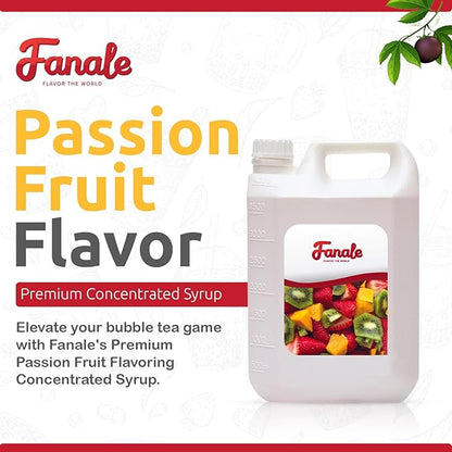 Fanale Premium Flavoring Concentrated Syrup for Bubble Tea 11 lb | Passion Fruit Flavor Syrup | for Boba Tea, Smoothies, Slushes, Desserts | 11lb | SRP030