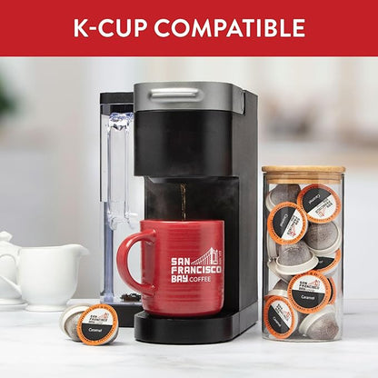 San Francisco Bay Compostable Coffee Pods - Caramel (80 Ct) K Cup Compatible including Keurig 2.0, Flavored, Medium Roast