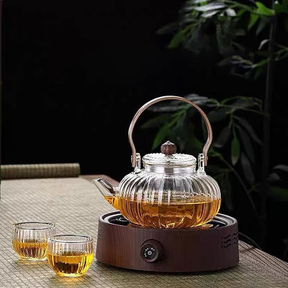 Glass Teapot with Infuser Clear Glass Tea Kettle 30 oz Tea Pot for Stove Top, Loose Tea, Tea Maker Gift