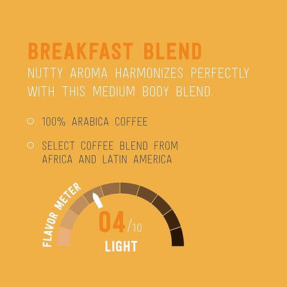 Happy Belly Light Roast Coffee Pods, Breakfast Blend, Compatible with Keurig 2.0 K-Cup Brewers, 24 Count
