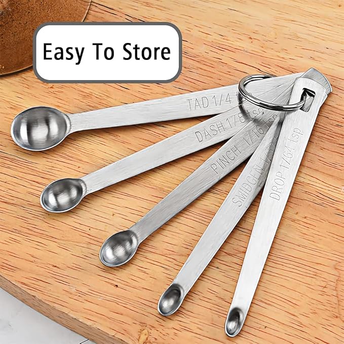 2PCS 1/64 Teaspoon(1/64tsp, 0.08ml, Drop) Single Tiny Measuring Spoon, Small Individual Stainless Steel Measure Spoons Only