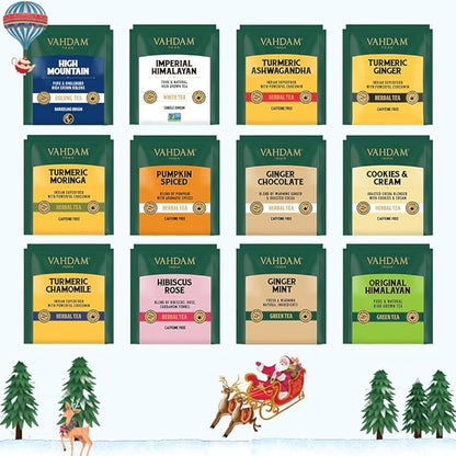 Limited Edition - Advent Calendar 2025 Tea Bags Folding Gift Set | 24 Unique Flavors - Holiday Gift Box | Christmas Advent Calendar 2025 for Adults, Advent Calendar 2025 Adult Women and Men | VAHDAM