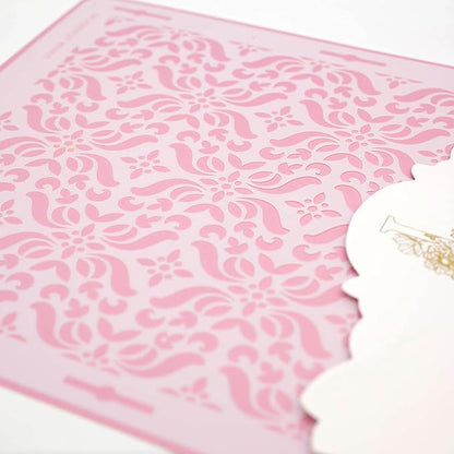 Cake Decorating Stencil for Tall Buttercream Cake, Royal Icing, Ganache, Paint, Airbrush (Lorna)