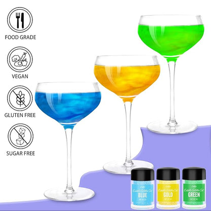 Edible Glitter - 30g Edible Luster Dust Metallic Food Grade Coloring Glitter for Drinks, Cake Decorating, Baking - Edible Dust Powder Shimmer Sprinkle Powder for Icing, Cocktail, Wine, Candy (Green)